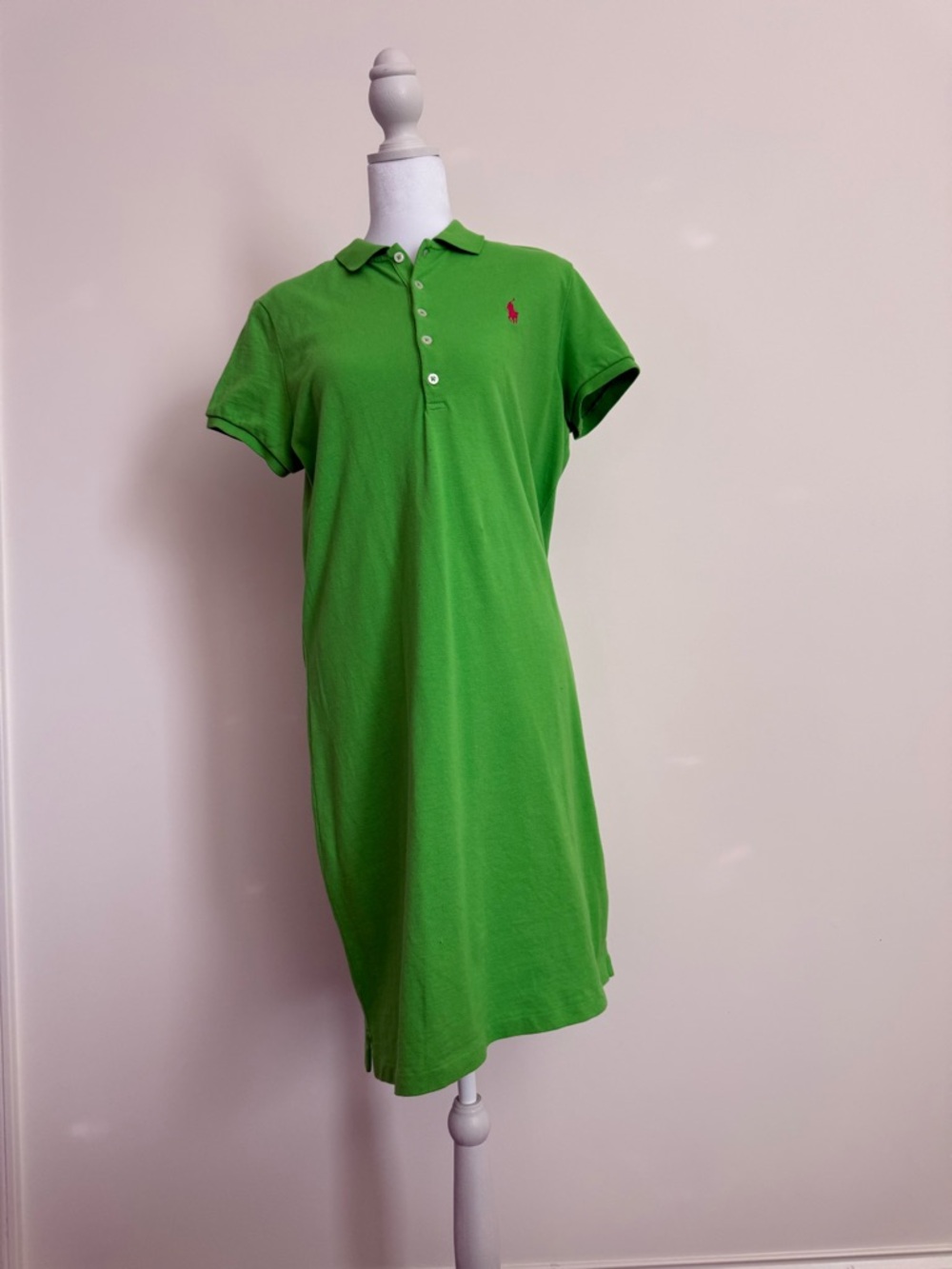 Ralph Lauren Lime Green Short-Sleeve Polo Dress size Large EUC